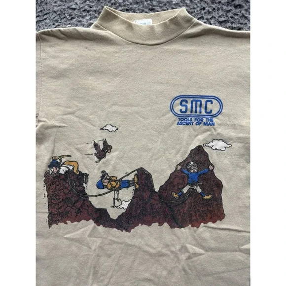 Vintage 1970's 1980's Mountaineering SMC Tools For The Ascent‎ of Man Tshirt S